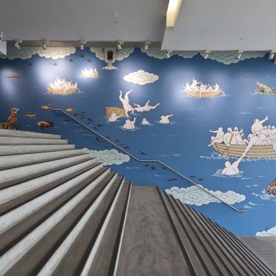 1. 关伟, 澳大利亚之旅, 2013, 合成聚合物涂料壁画, 澳大利亚当代艺术博物馆 (MCA) (Demo)