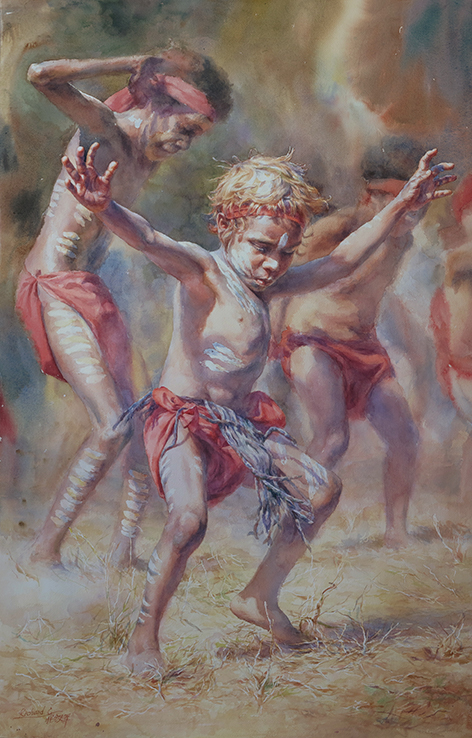 12. 跟我来舞, 2017, 纸面水彩, 93 x 60 cm (Demo)