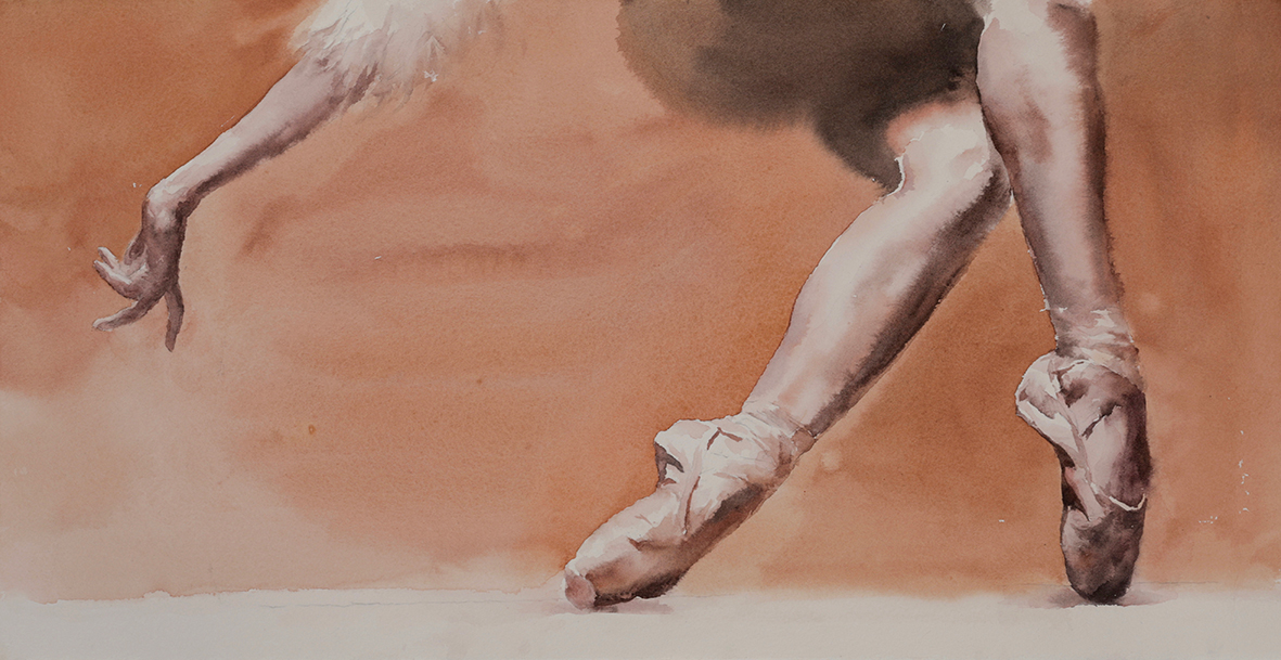 2. Ballerina, 2019, 纸面水彩, 28 x 56 cm (Demo)