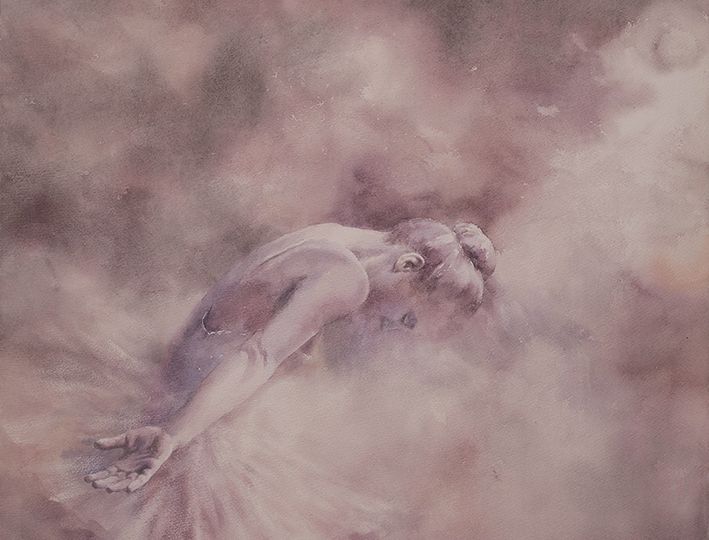 7. Memory of Ballet No.4, 2022, 纸面水彩, 75 x 55 cm (Demo)